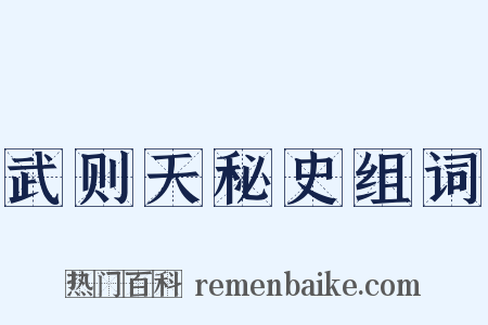 武则天秘史组词是什么意思的图片